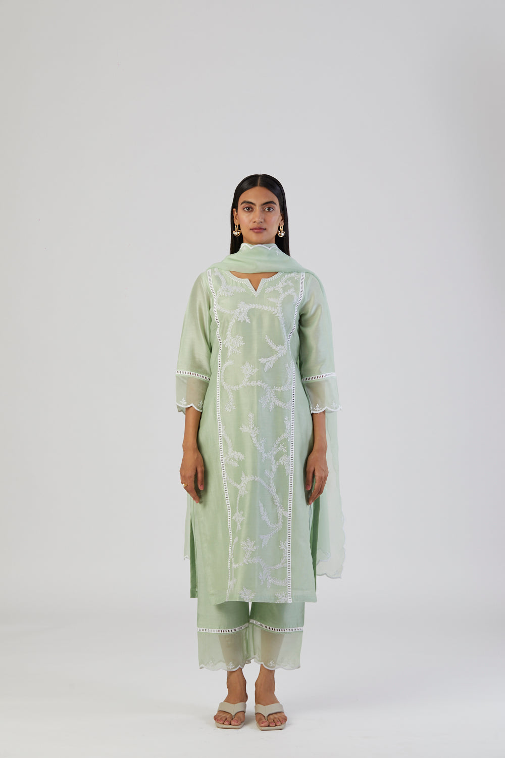 Tina Kakkad in Mint Green Scatter Embroidery Kurta Set